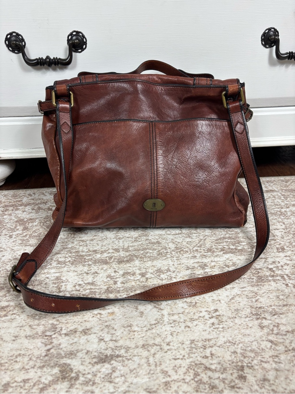 Fossil Brown Leather Crossbody Satchel - Picture 3 of 15